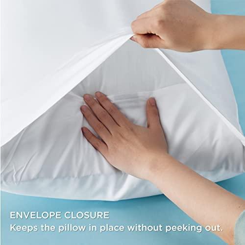 Bedsure White Pillow Cases Queen Size Set of 2, Rayon Derived from Bamboo Cooling Pillowcase, Silky Soft & Breathable Pillow Cover with Envelope Closure for Kids, Gifts for Men or Women, 20x30 Inches - SHOP NO2CO2