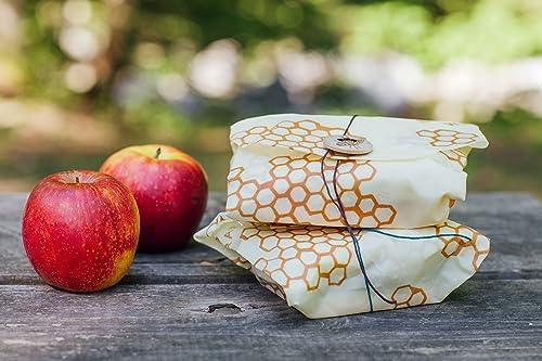 Bee's Wrap - Honeycomb Sandwich Wrap - Made in the USA with Certified Organic Cotton - Plastic and Silicone Free - Reusable Eco Friendly Beeswax Food Wrap - SHOP NO2CO2