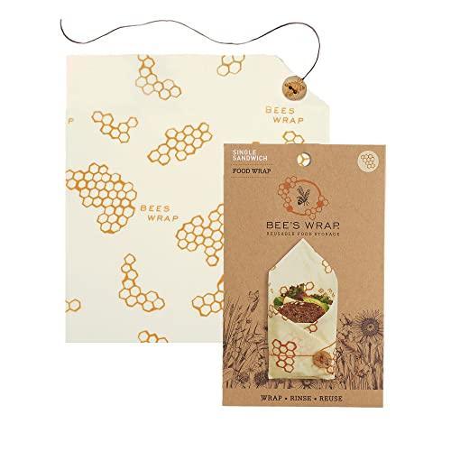 Bee's Wrap - Honeycomb Sandwich Wrap - Made in the USA with Certified Organic Cotton - Plastic and Silicone Free - Reusable Eco Friendly Beeswax Food Wrap - SHOP NO2CO2