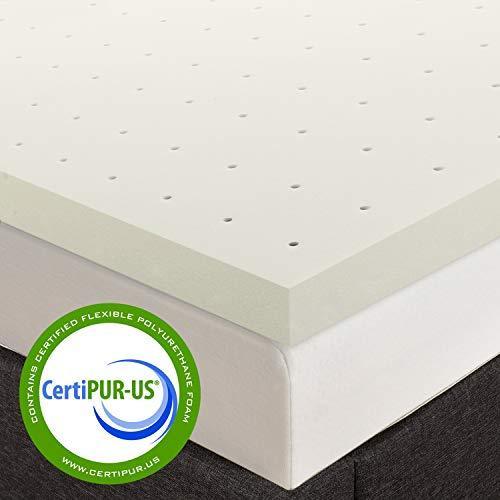 Best Price Mattress 2.5 Inch Ventilated Memory Foam Mattress Topper, CertiPUR-US Certified, Short Queen White - SHOP NO2CO2