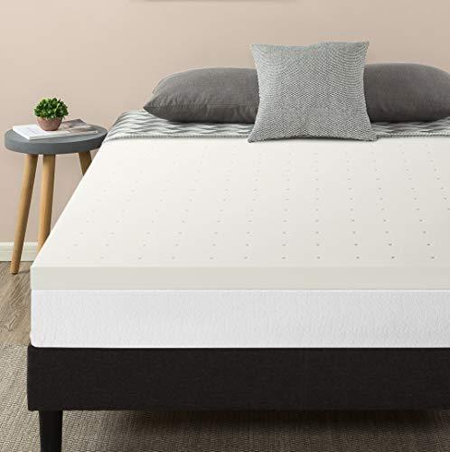 Best Price Mattress 2.5 Inch Ventilated Memory Foam Mattress Topper, CertiPUR-US Certified, Short Queen White - SHOP NO2CO2