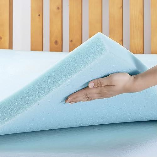 Best Price Mattress 2.5 Inch Ventilated Memory Foam Mattress Topper, Cooling Gel Infusion, CertiPUR-US Certified, King Blue - SHOP NO2CO2