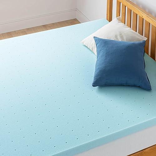 Best Price Mattress 2.5 Inch Ventilated Memory Foam Mattress Topper, Cooling Gel Infusion, CertiPUR-US Certified, King Blue - SHOP NO2CO2