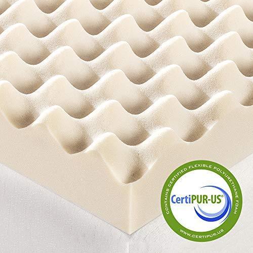 Best Price Mattress 3 Inch Egg Crate Memory Foam Mattress Topper with Copper Infusion, CertiPUR-US Certified, Queen Beige - SHOP NO2CO2