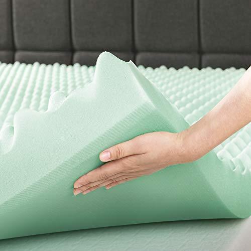 Best Price Mattress 4 Inch Egg Crate Memory Foam Mattress Topper with Calming Aloe Infusion, CertiPUR-US Certified, Full, Green - SHOP NO2CO2