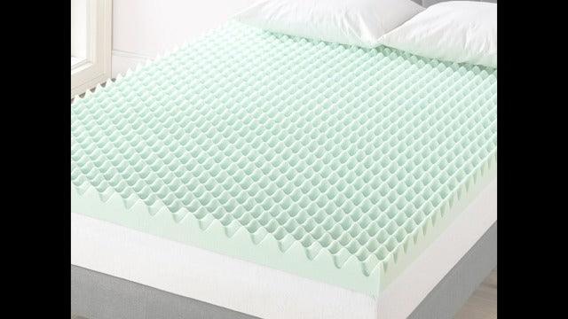 Best Price Mattress 4 Inch Egg Crate Memory Foam Mattress Topper with Calming Aloe Infusion, CertiPUR-US Certified, Full, Green - SHOP NO2CO2