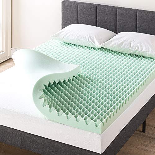 Best Price Mattress 4 Inch Egg Crate Memory Foam Mattress Topper with Calming Aloe Infusion, CertiPUR-US Certified, Full, Green - SHOP NO2CO2