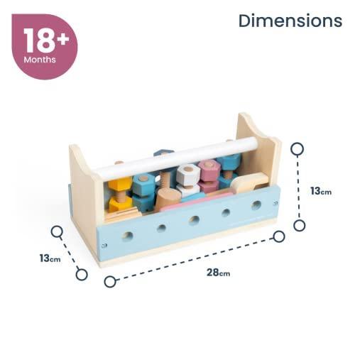 Bigjigs Toys FSC Certified Activity Workbench - Eco-Friendly Toddler Workbench & Kids Tool Bench with Wooden Tools for 12+ Months, Quality Role Play Construction Toys - SHOP NO2CO2