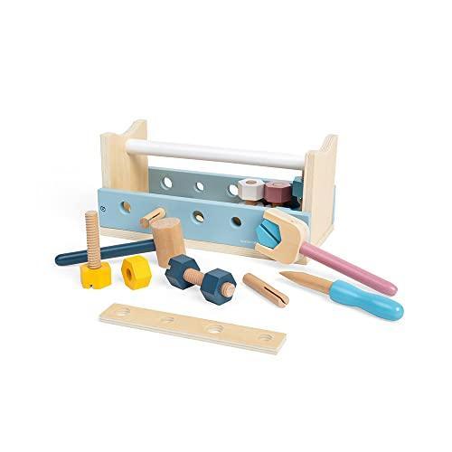 Bigjigs Toys FSC Certified Activity Workbench - Eco-Friendly Toddler Workbench & Kids Tool Bench with Wooden Tools for 12+ Months, Quality Role Play Construction Toys - SHOP NO2CO2