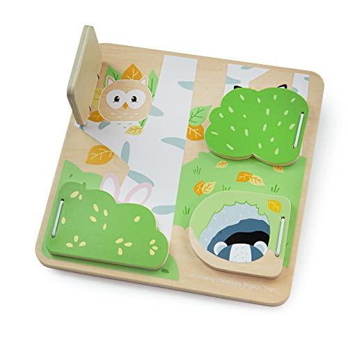 Bigjigs Toys, FSC Certified Woodland Hide and Seek Puzzle, Wooden Toys, Wooden Puzzle, Baby Jigsaw, Jigsaw Puzzle, Baby Toys, Toddler Toys, Wooden Shapes, Wooden Baby Toys - SHOP NO2CO2