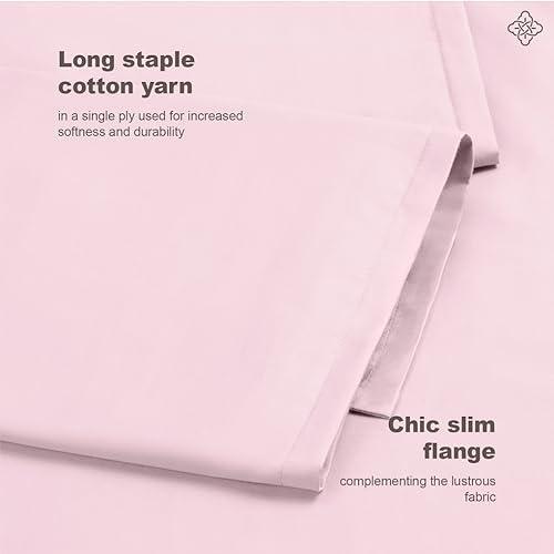 Bioweaves 100% Organic Cotton Sateen Weave Pillow Cases Standard Size – 500 Thread Count, Soft & Lustrous, GOTS Certified Queen Pillow Covers with Envelope Closure – Set of 2, Heavenly Pink - SHOP NO2CO2