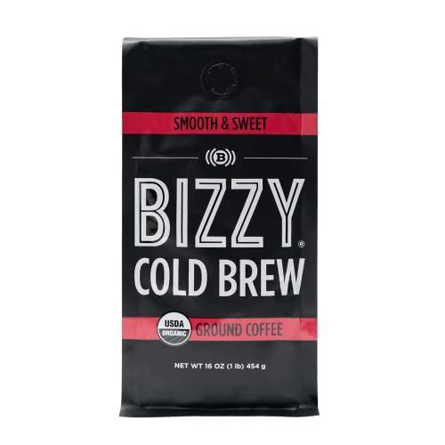 Bizzy Organic Cold Brew Coffee | Smooth & Sweet Blend | Coarse Ground Coffee | Micro Sifted | Specialty Grade | 100% Arabica | 1 LB - SHOP NO2CO2