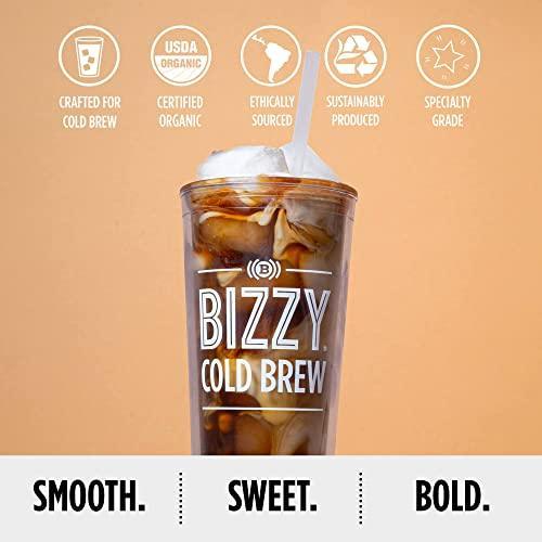 Bizzy Organic Cold Brew Coffee | Smooth & Sweet Blend | Coarse Ground Coffee | Micro Sifted | Specialty Grade | 100% Arabica | 1 LB - SHOP NO2CO2