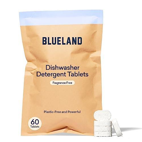 BLUELAND Dishwasher Detergent Tablet Refill 1 Pack - Plastic-Free & Eco Friendly Alternative to Liquid Pods or Sheets - Natural, Sustainable - 60 Washes - SHOP NO2CO2