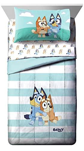 Bluey & Bingo 5 Piece Twin Size Bed Set - Includes Comforter & Sheet Set - Super Soft Kids Bedding Fade Resistant Microfiber (Official Bluey Product) - SHOP NO2CO2