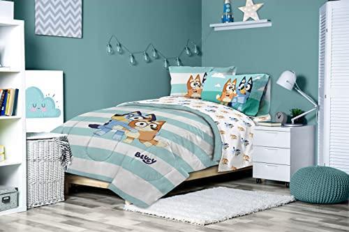 Bluey & Bingo 5 Piece Twin Size Bed Set - Includes Comforter & Sheet Set - Super Soft Kids Bedding Fade Resistant Microfiber (Official Bluey Product) - SHOP NO2CO2