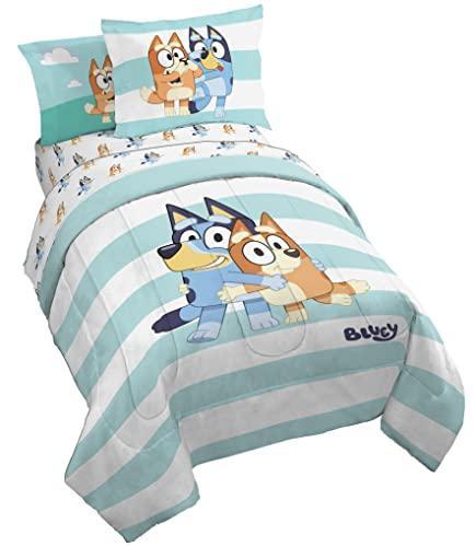 Bluey & Bingo 5 Piece Twin Size Bed Set - Includes Comforter & Sheet Set - Super Soft Kids Bedding Fade Resistant Microfiber (Official Bluey Product) - SHOP NO2CO2