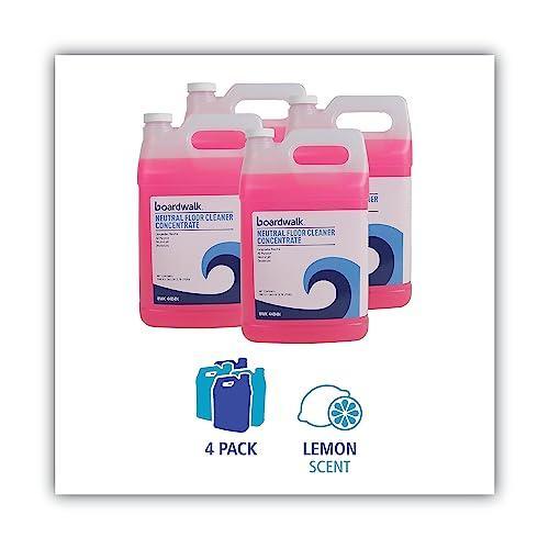 Boardwalk 4404N Neutral Floor Cleaner Concentrate, Lemon Scent, 1 Gal Bottle, 4/Carton - SHOP NO2CO2