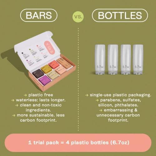 B.O.B BARS OVER BOTTLES Trial Pack | Shampoo Bar | Conditioner Bar | Hair Care | Ideal Ph Balance | Natural, Vegan | Eco-friendly, Sustainable, Plastic Free | Waterless & Zero Waste - SHOP NO2CO2