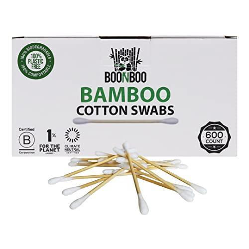 BOONBOO Cotton Swabs, Bamboo Wooden Buds, 600 Count - SHOP NO2CO2