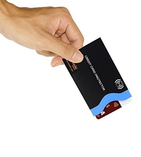 Boxiki Travel Set of 12 RFID Blocking Sleeves Best way to Protect your Cards from Electronic Theft. Durable, Lightweight and Compact Design to fit in any Pocket or Purse. (Navy Blue) - SHOP NO2CO2