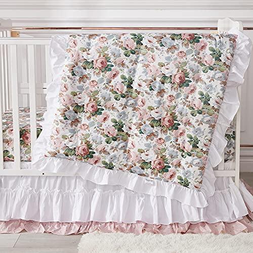 Brandream French Country Baby Girls Nursery Crib Bedding Sets 6-Piece Shabby Rose Floral Bedding Set - SHOP NO2CO2