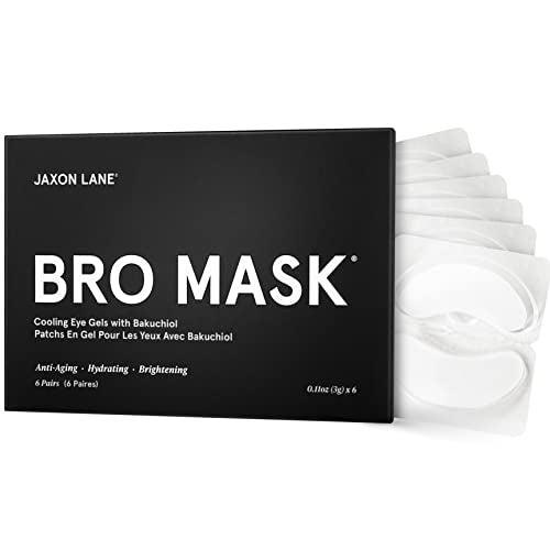 BRO MASK Under Eye Gel Pads: Cooling Eye Patches for Dark Circles and Puffiness | Anti Aging Hydrogel Eye Patch Set w/ Bakuchiol, Green Tea, Hyaluronic Acid, Caffeine, Niacinamide/Vitamin B3 -6 Pairs - SHOP NO2CO2