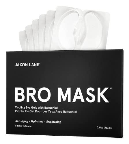 BRO MASK Under Eye Gel Pads: Cooling Eye Patches for Dark Circles and Puffiness | Anti Aging Hydrogel Eye Patch Set w/ Bakuchiol, Green Tea, Hyaluronic Acid, Caffeine, Niacinamide/Vitamin B3 -6 Pairs - SHOP NO2CO2