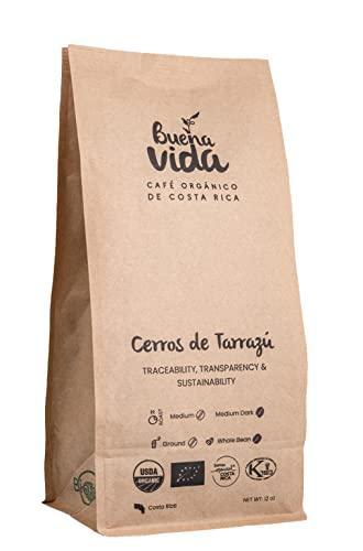 Buena Vida Organic Specialty Coffee - Costa Rica Coffee, Fair trade, USDA Organic, Tarrazu Single Origin Whole Bean 12 oz - SHOP NO2CO2