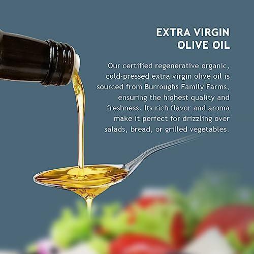Burroughs Family Farms Organic California Extra Virgin Olive Oil | Cold Pressed Perfection | 100% Pure Olive Oil is Perfect for Cooking, Baking, Grilling, Dipping, and Salads | Naturally Gluten Free, Non-GMO | 250 ml each (Pack of 1) - SHOP NO2CO2