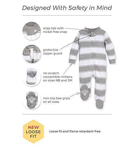 Burt's Bees Baby baby-boys Sleep and Play Pjs, 100% Organic Cotton One-piece Zip Front Romper Jumpsuit Pajamas - SHOP NO2CO2