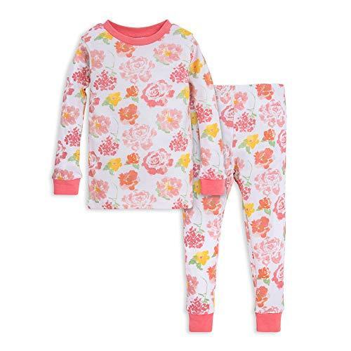 Burt's Bees Baby baby girls Pajamas, Tee and Pant 2-piece Pj Set, 100% Organic Cotton Pajama Set, Pink Rosy Spring, 18 Months US - SHOP NO2CO2