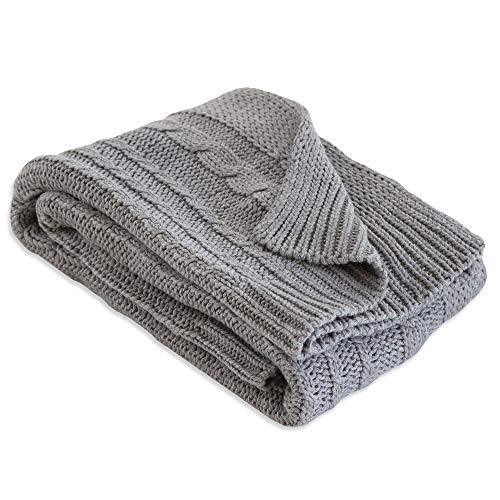 Burt's Bees Baby - Cable Knit Blanket, Baby Nursery & Stroller Blanket, 100% Organic Cotton, 30" x 40" (Heather Grey), 1 Count (Pack of 1) - SHOP NO2CO2