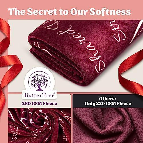 ButterTree Gifts for Girlfriend, Romantic Gifts for Her, to My Girlfriend Christmas Gift Ideas, Birthday Gifts for Girlfriend, Girlfriend Gifts, Throw Blanket 65” x 50” (Merlot Red) - SHOP NO2CO2