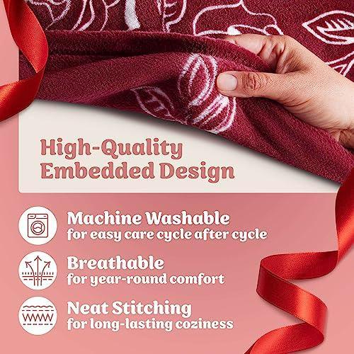 ButterTree Gifts for Girlfriend, Romantic Gifts for Her, to My Girlfriend Christmas Gift Ideas, Birthday Gifts for Girlfriend, Girlfriend Gifts, Throw Blanket 65” x 50” (Merlot Red) - SHOP NO2CO2