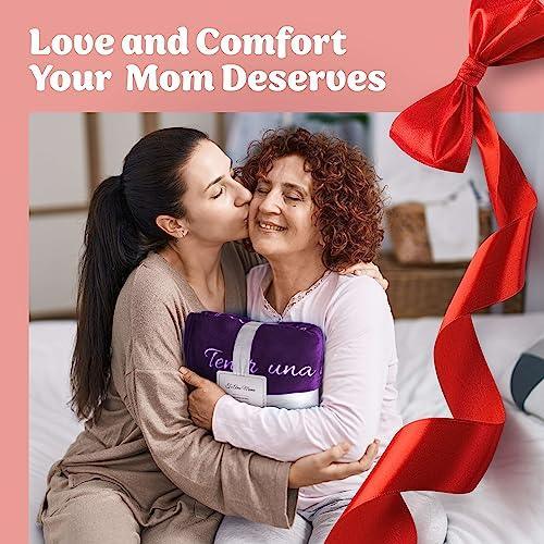 ButterTree Regalos para Mama, Regalos para Mujem, Te Amo Mama, Gifts for Mom, Blanket for Mom Gifts, Christmas Gifts for Mom from Daughter, Mom Birthday Gifts, Throw Blanket 65" × 50" (Purple) - SHOP NO2CO2