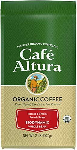 Cafe Altura Whole Bean Organic Coffee, Biodynamic French Roast, 32 Ounce - SHOP NO2CO2