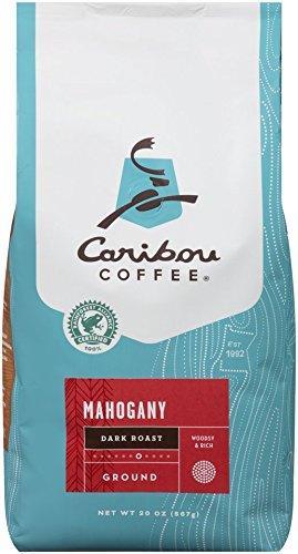 Caribou Coffee, Mahogany Dark Roast, 20 oz. Bag, Dark Roast Blend of El Salvador, Sumatra, & Guatemala Coffee Beans, Earthy, Dark, & Bold, with A Raw Sugar Finish, Arabica Coffee; Sustainable Sourcing - SHOP NO2CO2