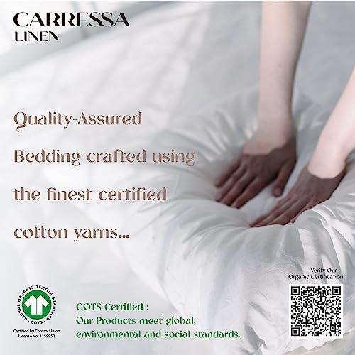 Carressa Linen Organic Cotton Dark Grey Twinsheets Set, Organic Cotton Long Staple Sateen Weave Ultra Soft Best Bedding Sheets for Bed, Breathable, GOTS Certified, Fits Mattress Upto 17 in Deep - SHOP NO2CO2