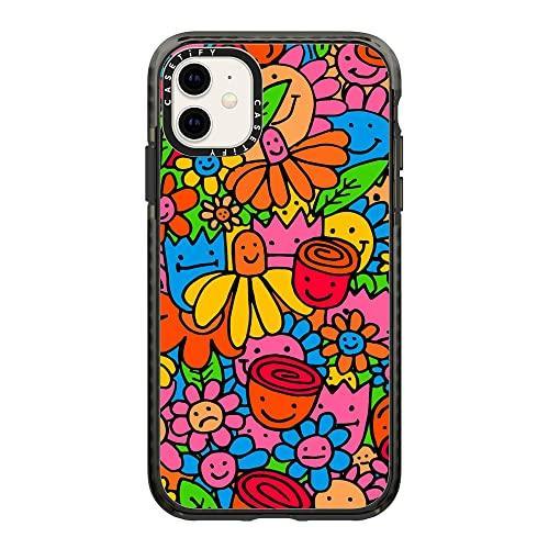 CASETiFY Impact Case for iPhone 11 - Flowers - Clear Black - SHOP NO2CO2