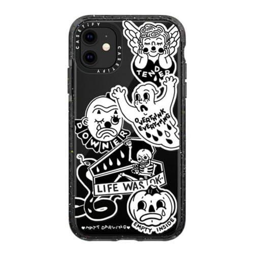 CASETiFY Impact Case for iPhone 11 - matt Darling Sticker case - Clear Black - SHOP NO2CO2