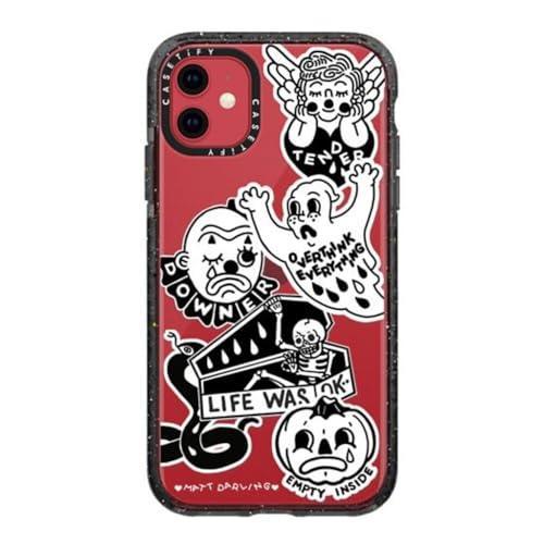 CASETiFY Impact Case for iPhone 11 - matt Darling Sticker case - Clear Black - SHOP NO2CO2