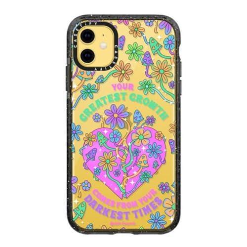 CASETiFY Impact Case for iPhone 11 - Your Greatest Growth by Kelsie Trainor - Clear Black - SHOP NO2CO2