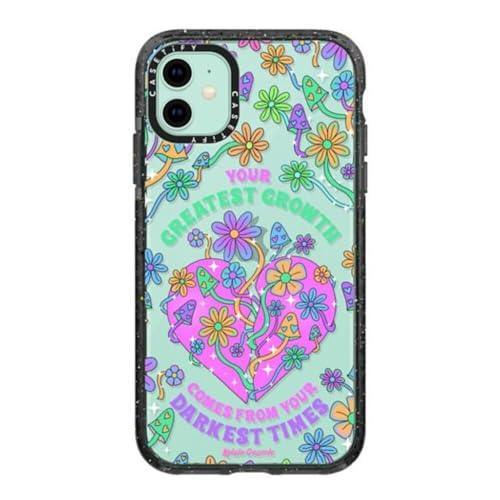 CASETiFY Impact Case for iPhone 11 - Your Greatest Growth by Kelsie Trainor - Clear Black - SHOP NO2CO2