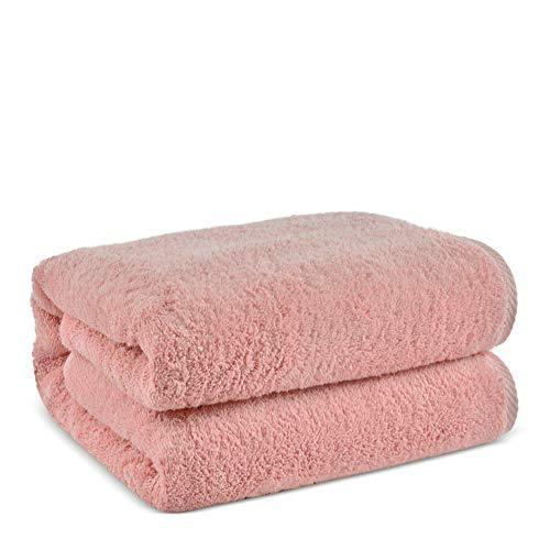 Chakir Turkish Linens 100% Cotton Premium Turkish Towels for Bathroom | 40'' x 80'' (1-Piece Oversized Bath Sheet, Pink) - SHOP NO2CO2