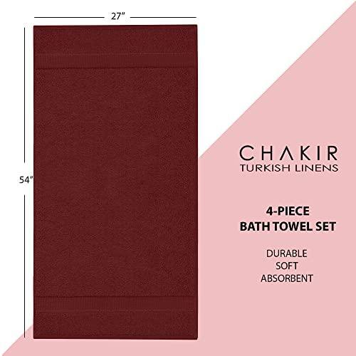 Chakir Turkish Linens | Hotel & Spa Quality 100% Cotton Premium Turkish Towels | Soft & Absorbent (4-Piece Bath Towels, Cranberry) - SHOP NO2CO2