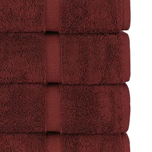 Chakir Turkish Linens | Hotel & Spa Quality 100% Cotton Premium Turkish Towels | Soft & Absorbent (4-Piece Bath Towels, Cranberry) - SHOP NO2CO2