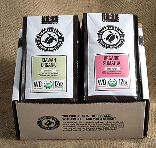 Charleston Coffee Roasters | Specialty Organic Whole Bean Coffee | Hand Picked, Premium Slow Roast | (Kiawah, Dark Roast) 12oz - SHOP NO2CO2