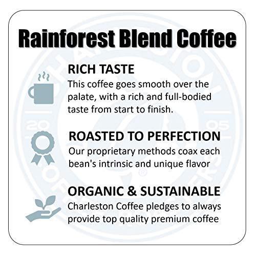 Charleston Coffee Roasters | Specialty Organic Whole Bean Coffee | Hand Picked, Premium Slow Roast | (Rainforest Blend, Dark Roast) 12oz - SHOP NO2CO2