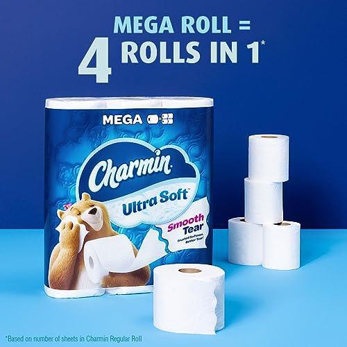 Charmin Ultra Soft Toilet Paper 6 Mega Rolls = 24 Regular Rolls - SHOP NO2CO2